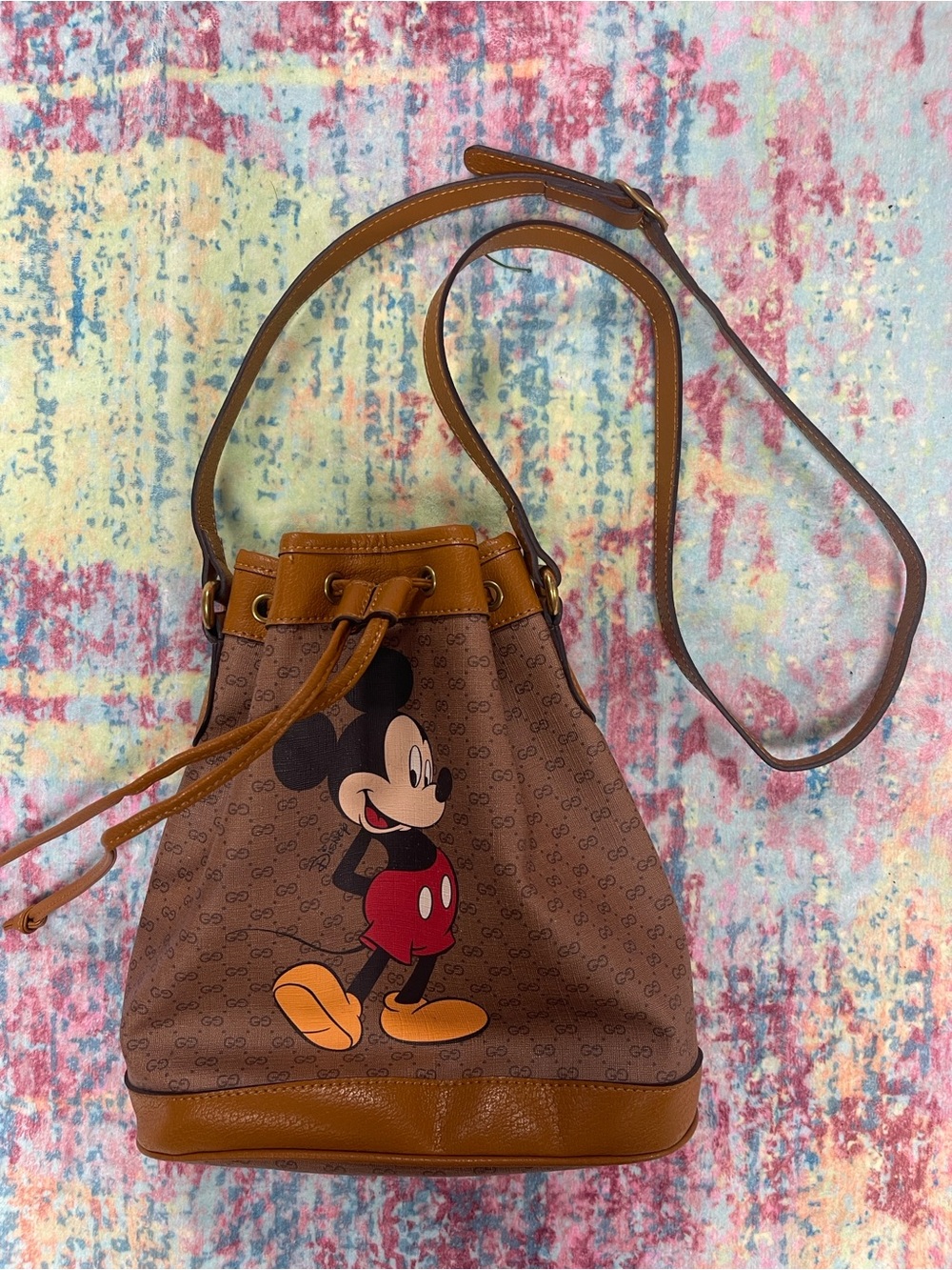 Mickey Mouse Brown Drawstring Backpack - Picture 2 of 8